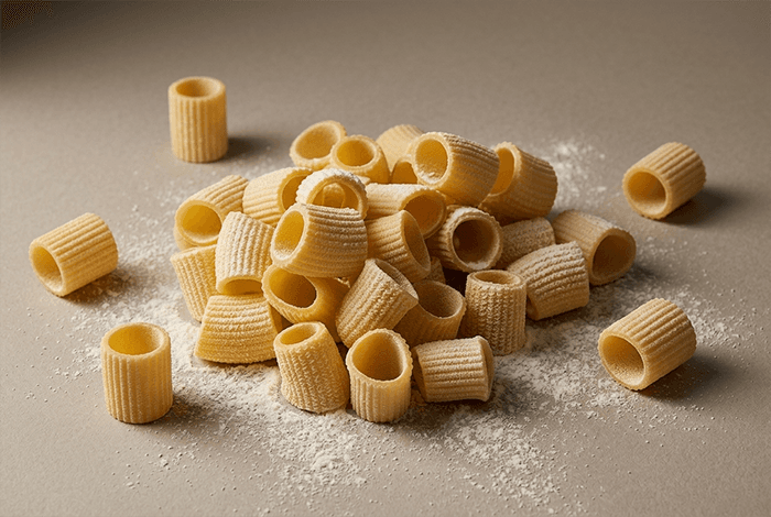Mezze Maniche Rigatone — fresh pasta for professional kitchens