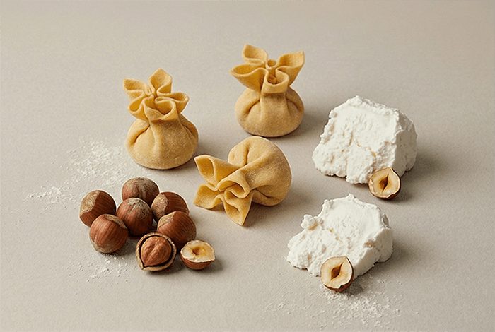 Hazelnut and Fresh Goat Cheese Fiocchetti — filled pasta for professional kitchens